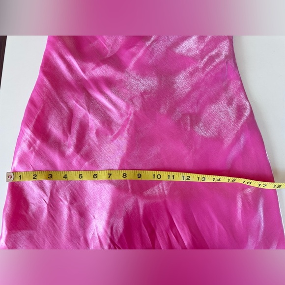 vintage 90s Y2K cache pink shiny maxi dress tie knot Size 4 *Flaws - Picture 13 of 14